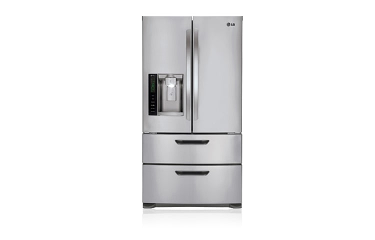 Front view of 610L 4 Door French Door Refrigerator with Slim Indoor Ice &amp; Water GR-L219CPL
