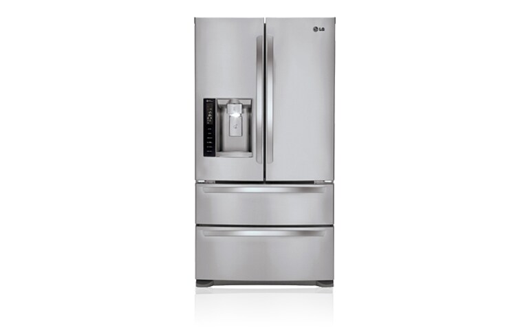 Front view of 610L 4 Door French Fridge with Slim Indoor Ice &amp; Water GR-L219CSL