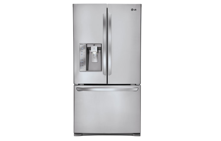 Front view of 730L 3 Door French Door Refrigerator with Temperature Controlled Pantry Drawer GR-L730SL