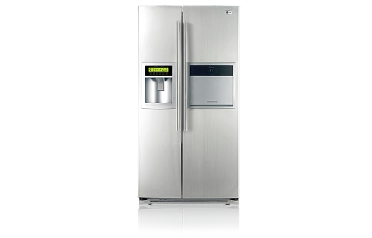 Front view of 721L Side by Side with One Touch Homebar GR-P257STB