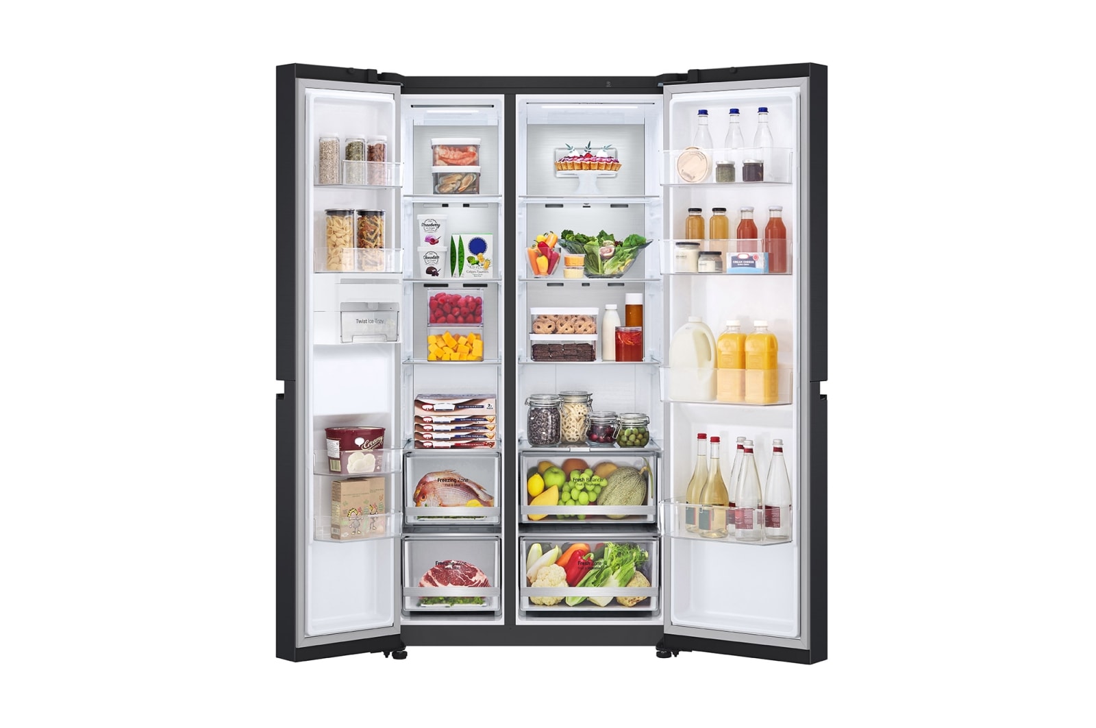 LG 655L Side by Side Fridge - Matte Black Finish, GS-B600MBL