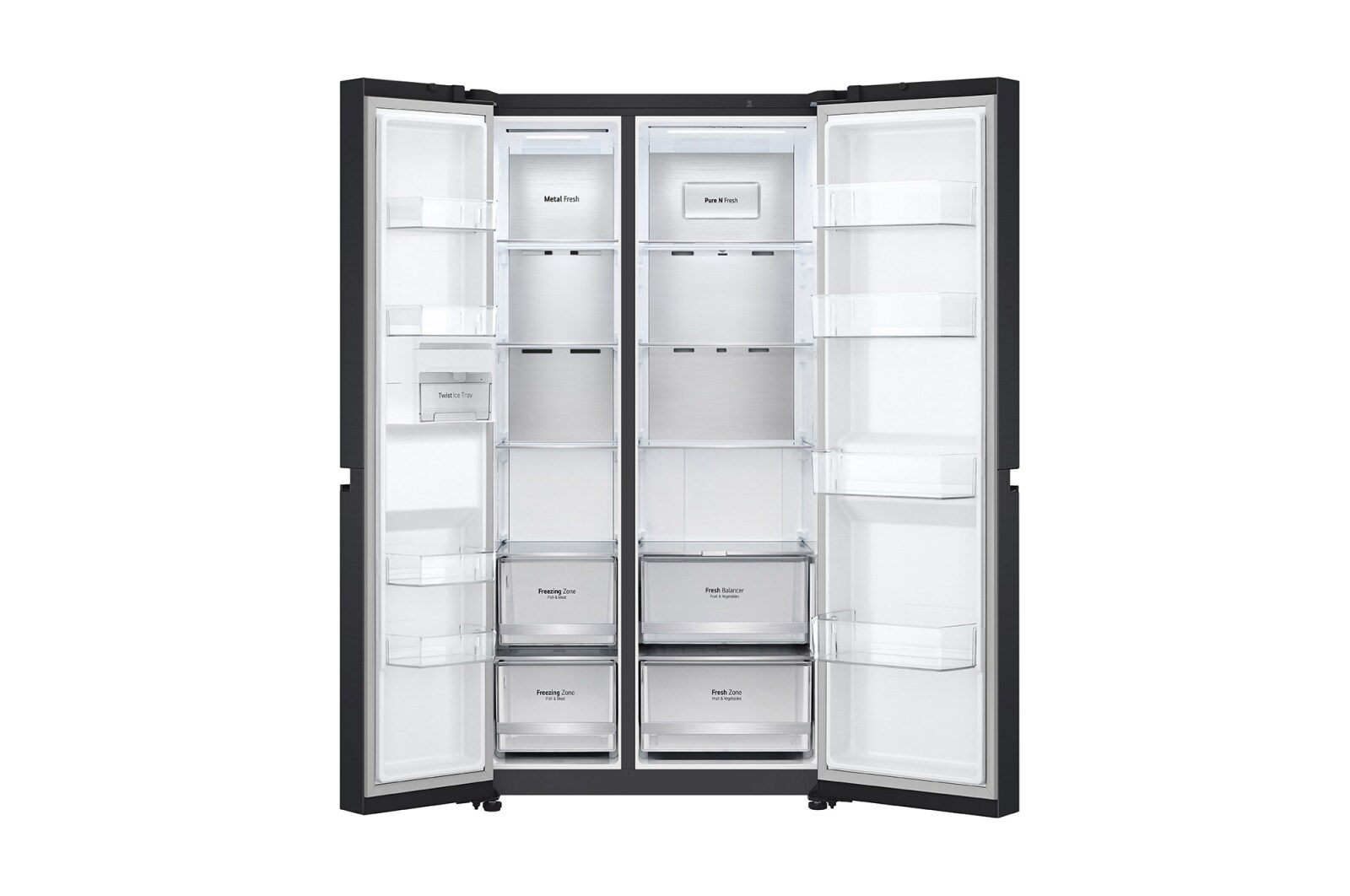 LG 655L Side by Side Fridge - Matte Black Finish, GS-B600MBL