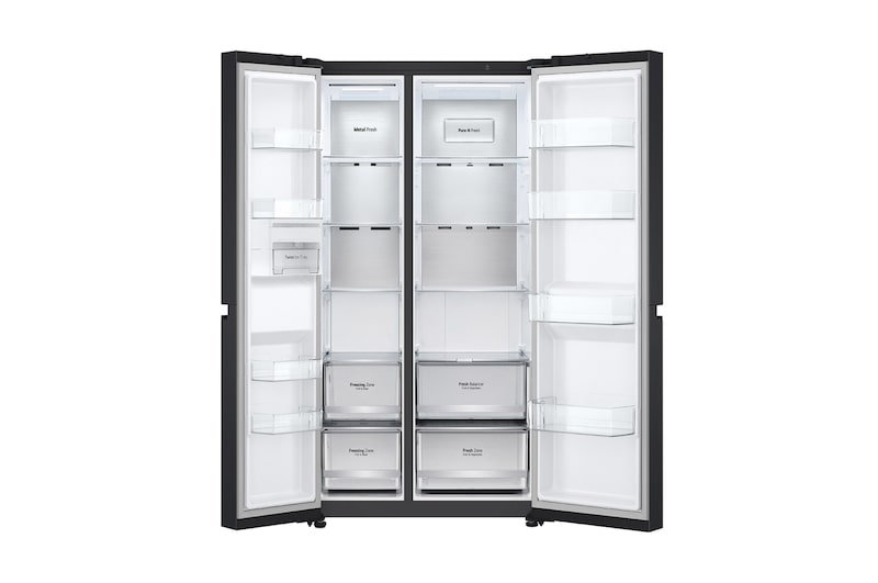 LG 655L Side by Side Fridge - Matte Black Finish, GS-B600MBL
