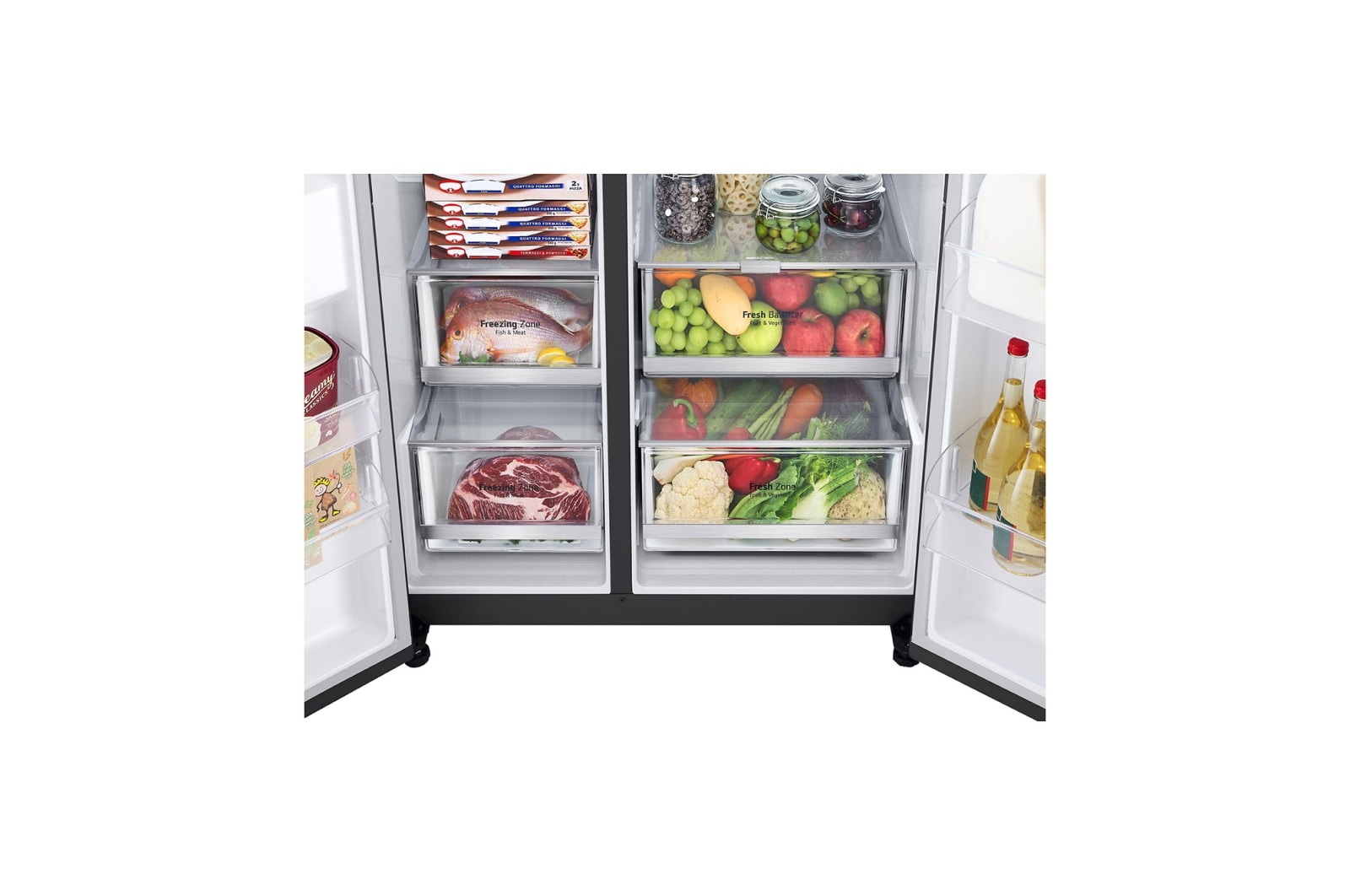 LG 655L Side by Side Fridge - Matte Black Finish, GS-B600MBL