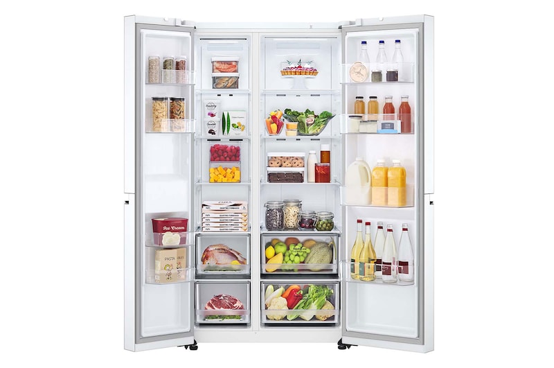 LG 655L Side by Side Fridge in White Finish, GS-B655WL
