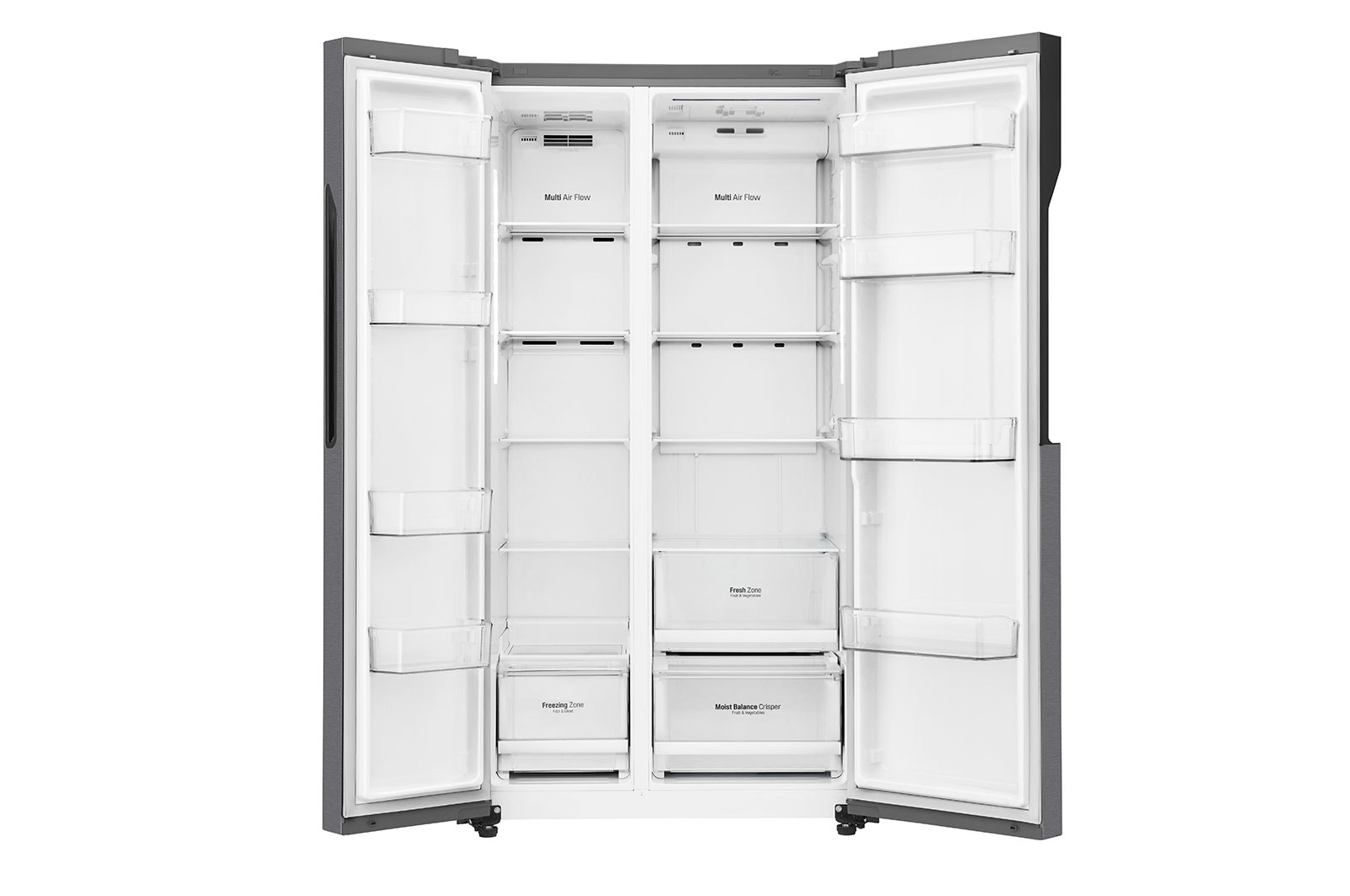 LG 626L Flat Door Side by Side Fridge, in Dark Graphite Finish, GS-B680DSLE