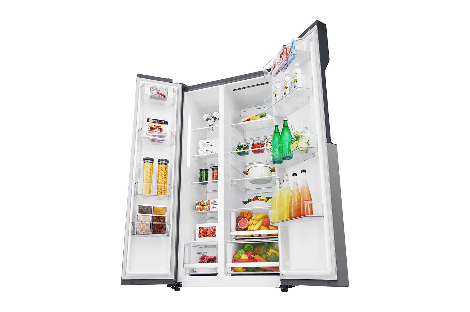 LG 626L Flat Door Side by Side Fridge, in Dark Graphite Finish, GS-B680DSLE