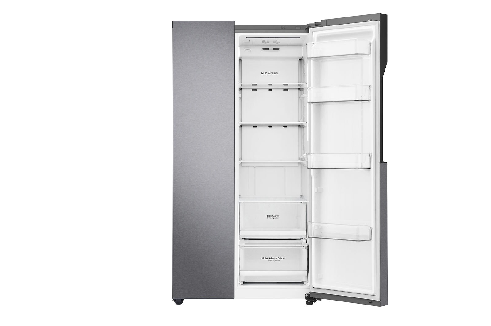 LG 626L Flat Door Side by Side Fridge, in Dark Graphite Finish, GS-B680DSLE