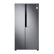 Front view of 626L Flat Door Side by Side Fridge, in Dark Graphite Finish GS-B680DSLE