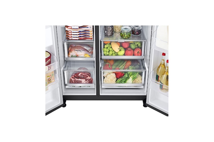 LG 635L Side by Side Fridge with Craft Ice™, GS-D600MBLC