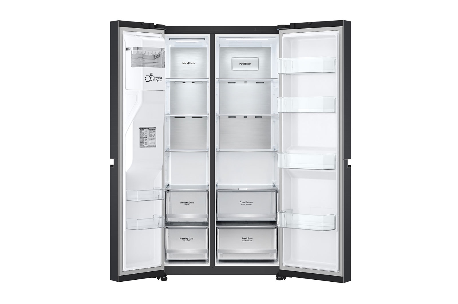 LG 635L Side by Side Fridge with Craft Ice™, GS-D600MBLC