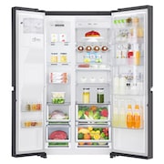 LG 665L Side by Side Fridge, Door-in-Door® in Black Stainless Steel, GS-D665BSL