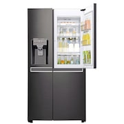 LG 665L Side by Side Fridge, Door-in-Door® in Black Stainless Steel, GS-D665BSL