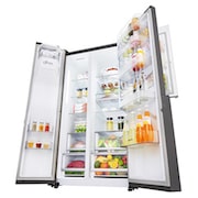 LG 665L Side by Side Fridge, Door-in-Door® in Black Stainless Steel, GS-D665BSL
