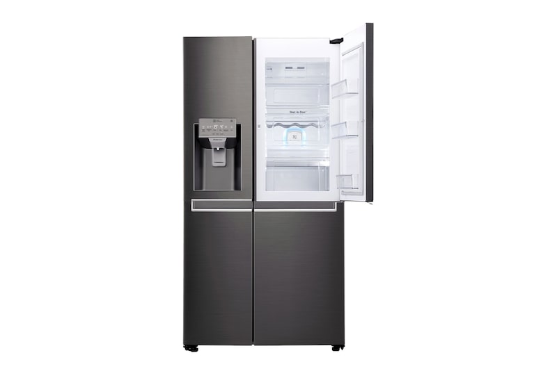 LG 665L Side by Side Fridge, Door-in-Door® in Black Stainless Steel, GS-D665BSL