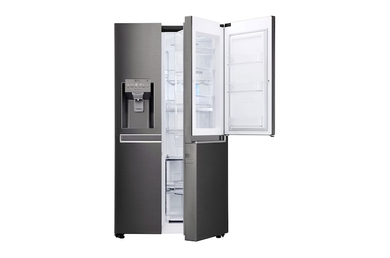 LG 665L Side by Side Fridge, Door-in-Door® in Black Stainless Steel, GS-D665BSL