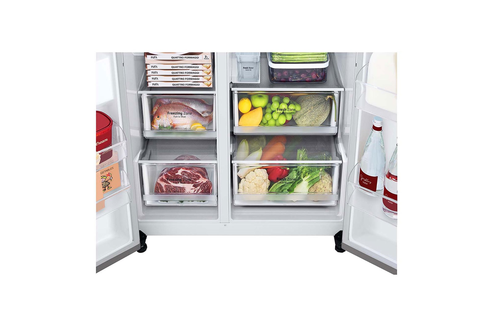 LG 635L Side by Side Fridge - Non-Plumbed, GS-N635PL