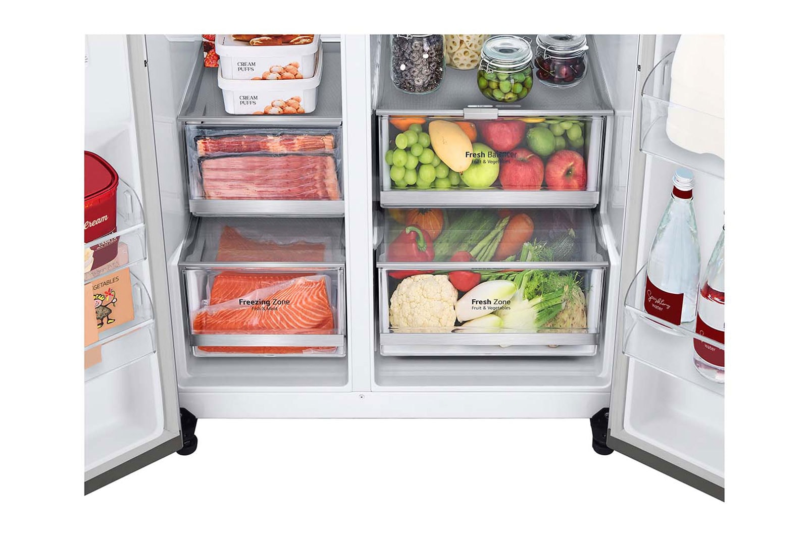LG 635L Side by Side Fridge in Stainless Finish, GS-V635PLC