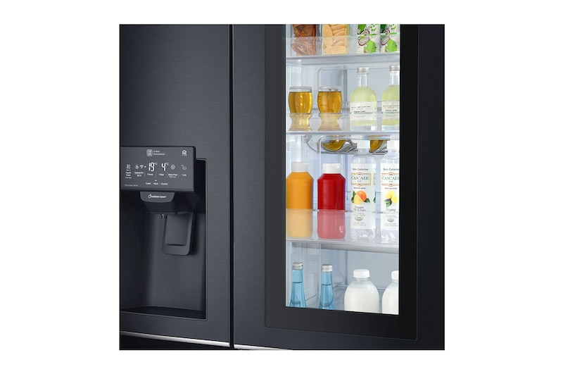 LG 625L Side by Side Fridge with InstaView Door-In-Door® in Matte Black Finish, GS-V665MBL
