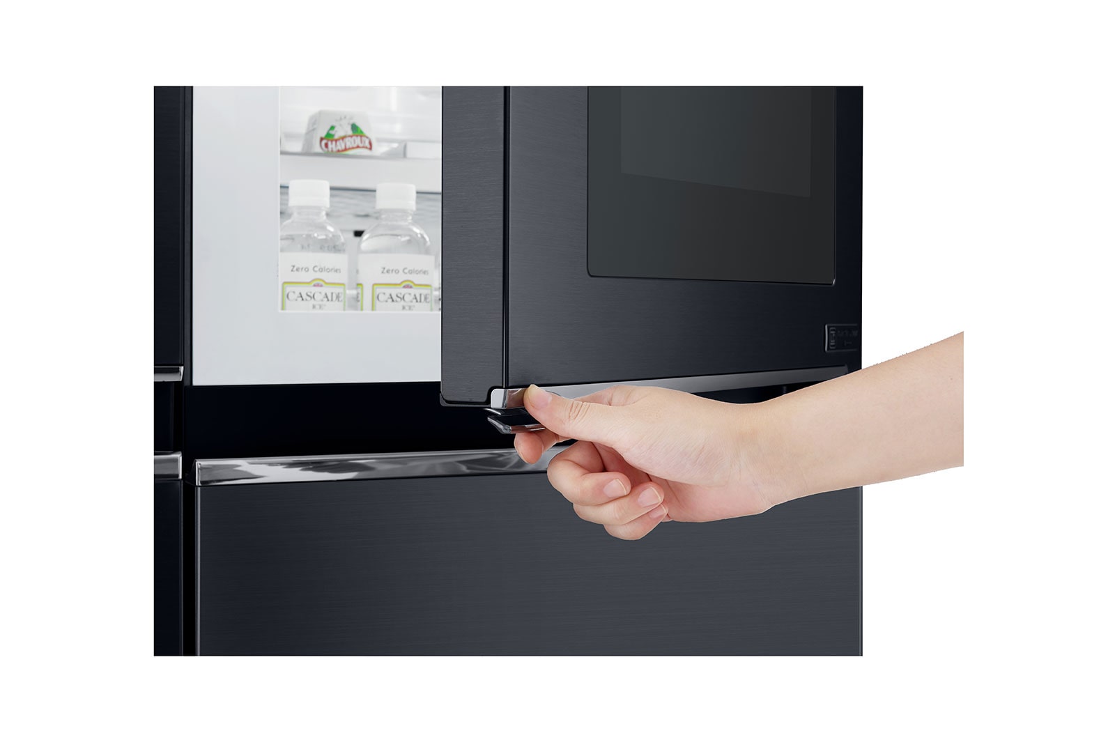 LG 625L Side by Side Fridge with InstaView Door-In-Door® in Matte Black Finish, GS-V665MBL