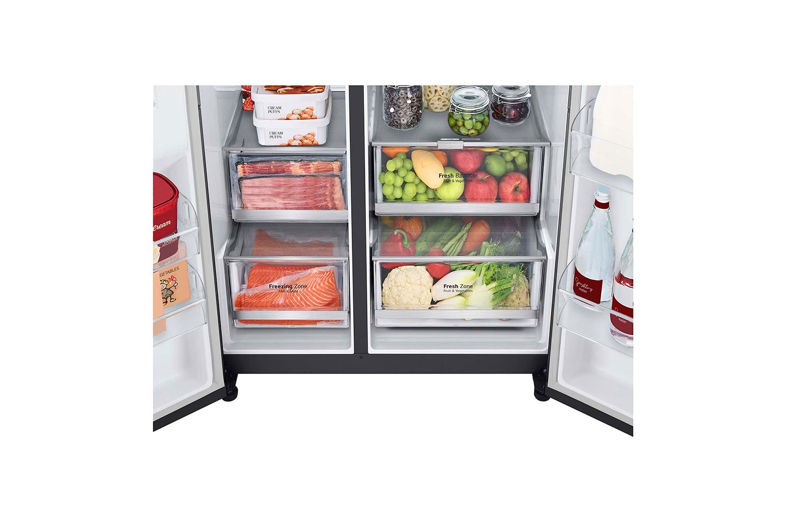 LG 655L Side by Side Fridge - Instaview, GS-VB655MBL