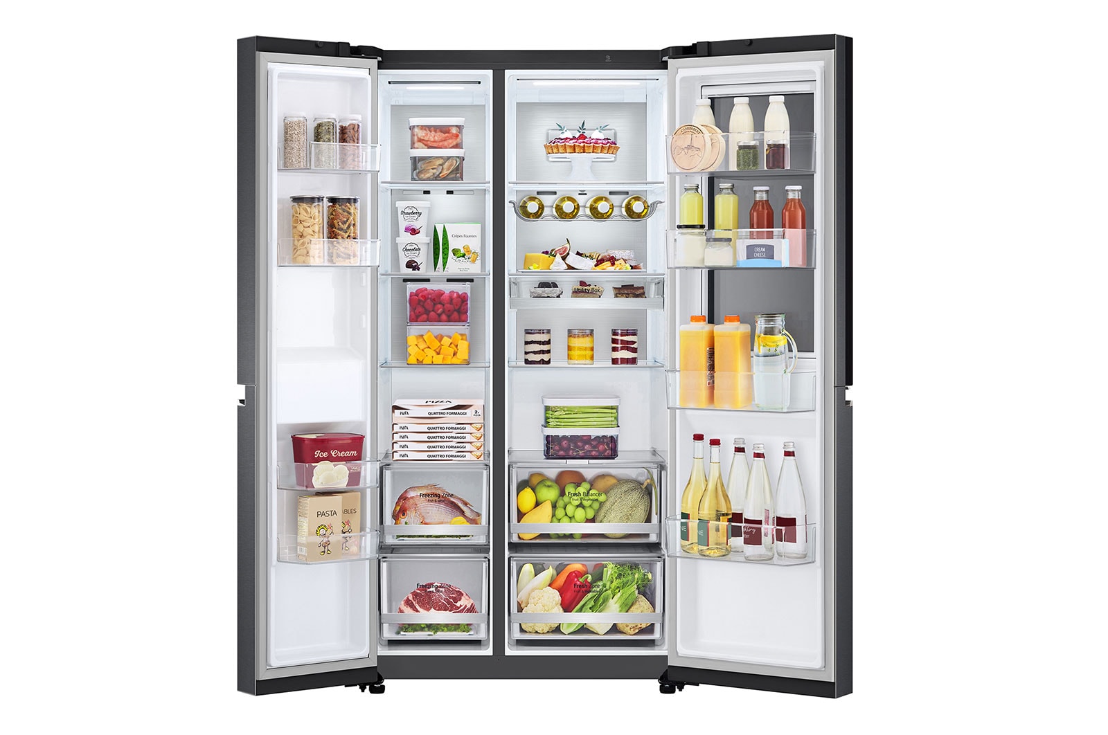 LG 655L Side by Side Fridge - Instaview, GS-VB655MBL