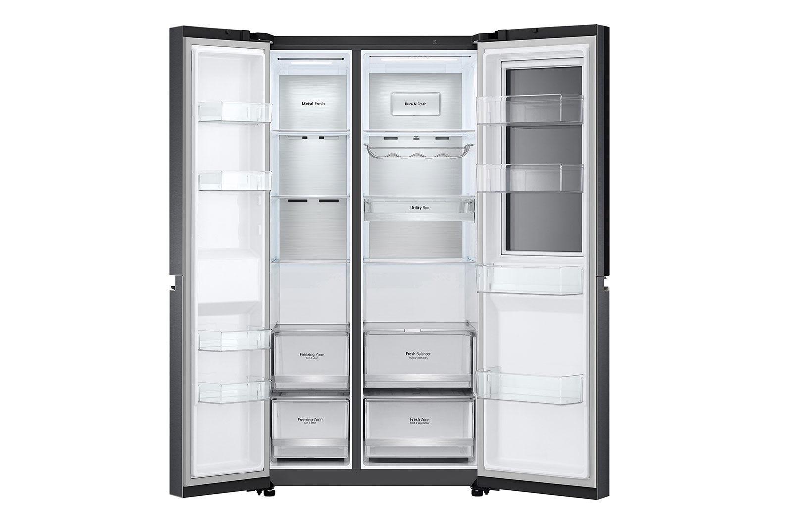 LG 655L Side by Side Fridge - Instaview, GS-VB655MBL