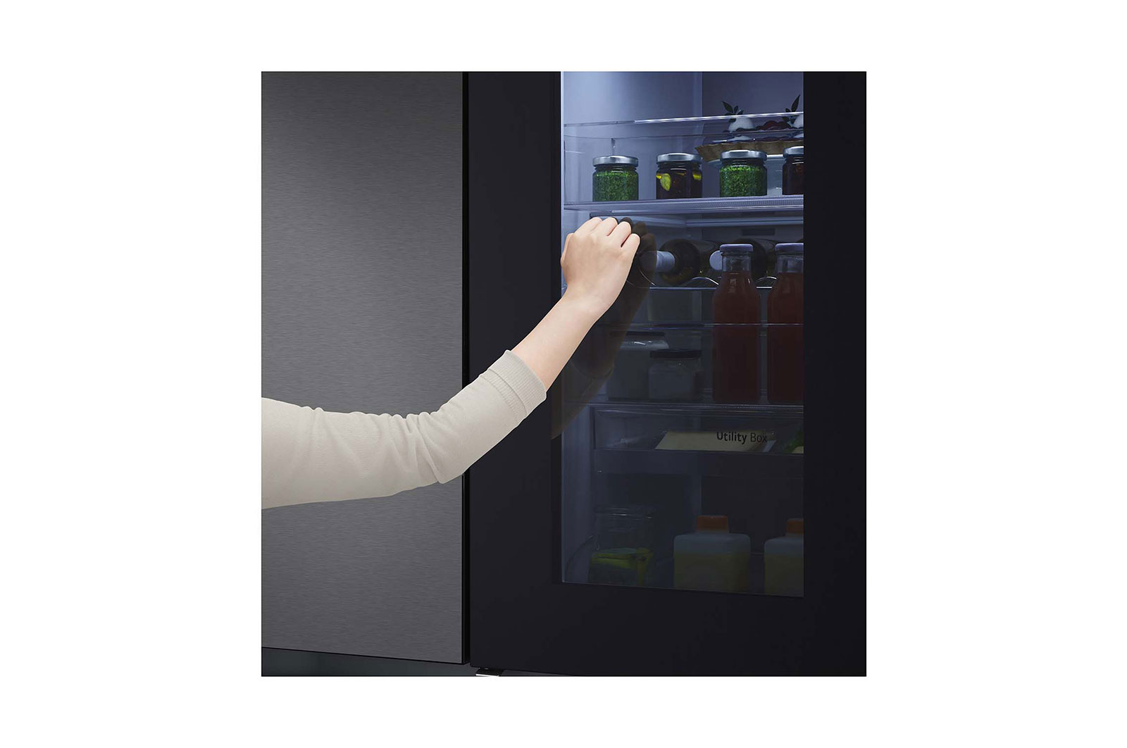 LG 655L Side by Side Fridge - Instaview, GS-VB655MBL
