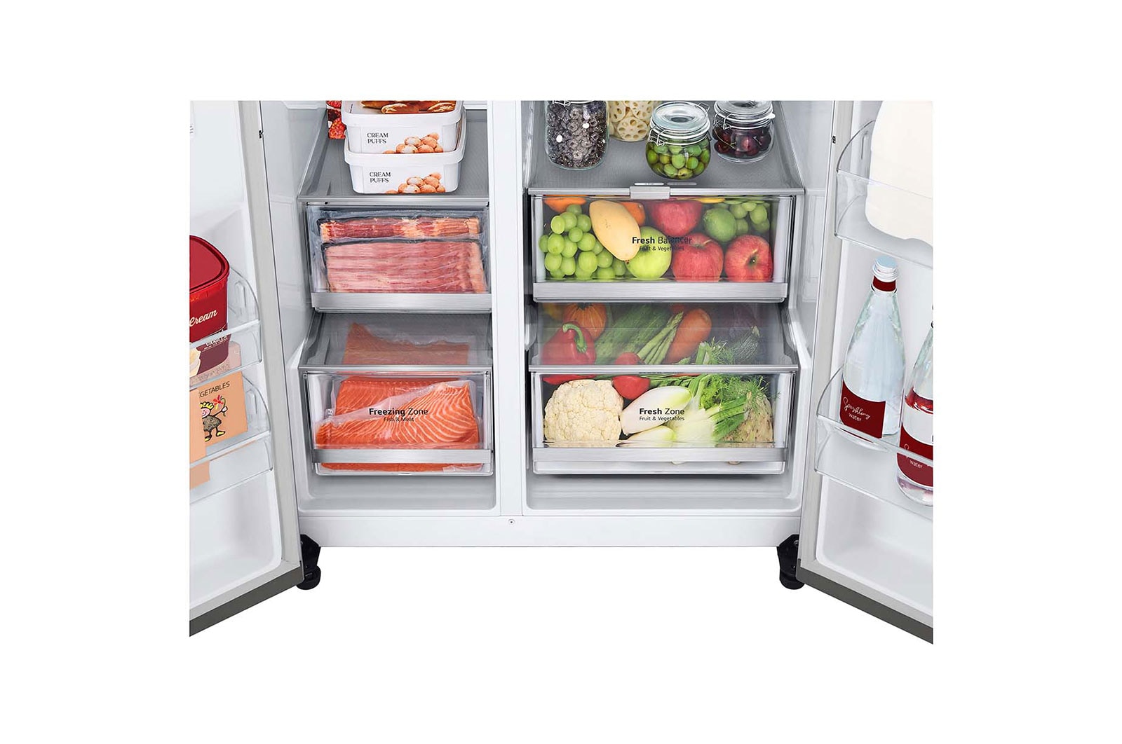 LG 655L Side by Side Fridge - Instaview, GS-VB655PL