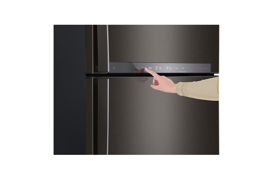 LG 441L Top Mount Fridge with Door Cooling+™ in Anti-fingerprint Black Steel, GT-442BTDC