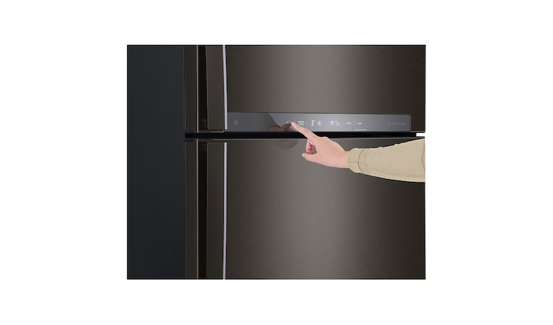 LG 441L Top Mount Fridge with Door Cooling+™ in Anti-fingerprint Black Steel, GT-442BTDC