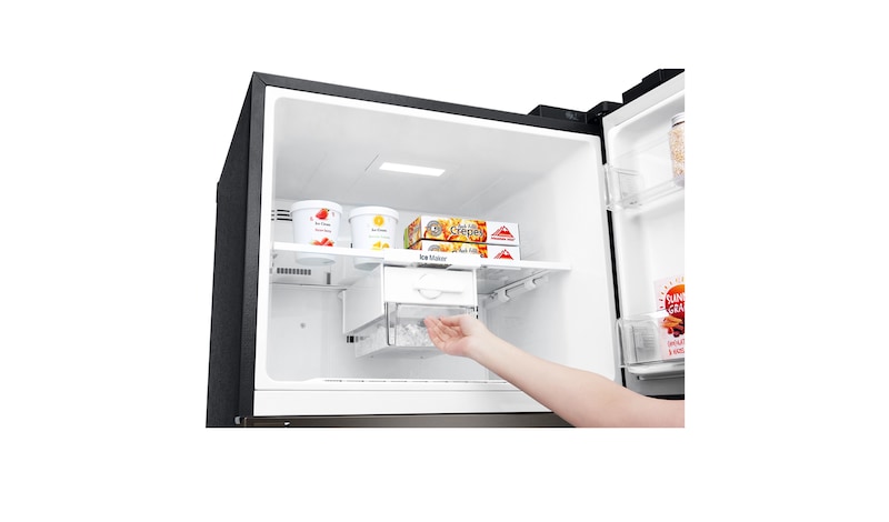 LG 441L Top Mount Fridge with Door Cooling+™ in Anti-fingerprint Black Steel, GT-442BTDC
