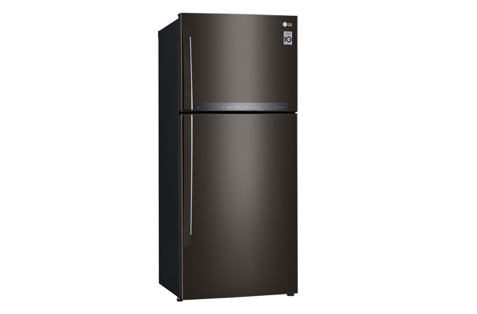 LG 441L Top Mount Fridge with Door Cooling+™ in Anti-fingerprint Black Steel, GT-442BTDC