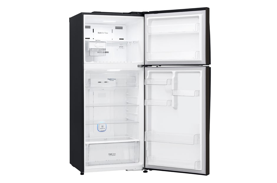 LG 441L Top Mount Fridge with Door Cooling+™ in Anti-fingerprint Black Steel, GT-442BTDC