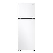 Front view of white fridge GT-4W, energy efficient with 4-star rating, featuring ThinQ and WiFi connectivity.
