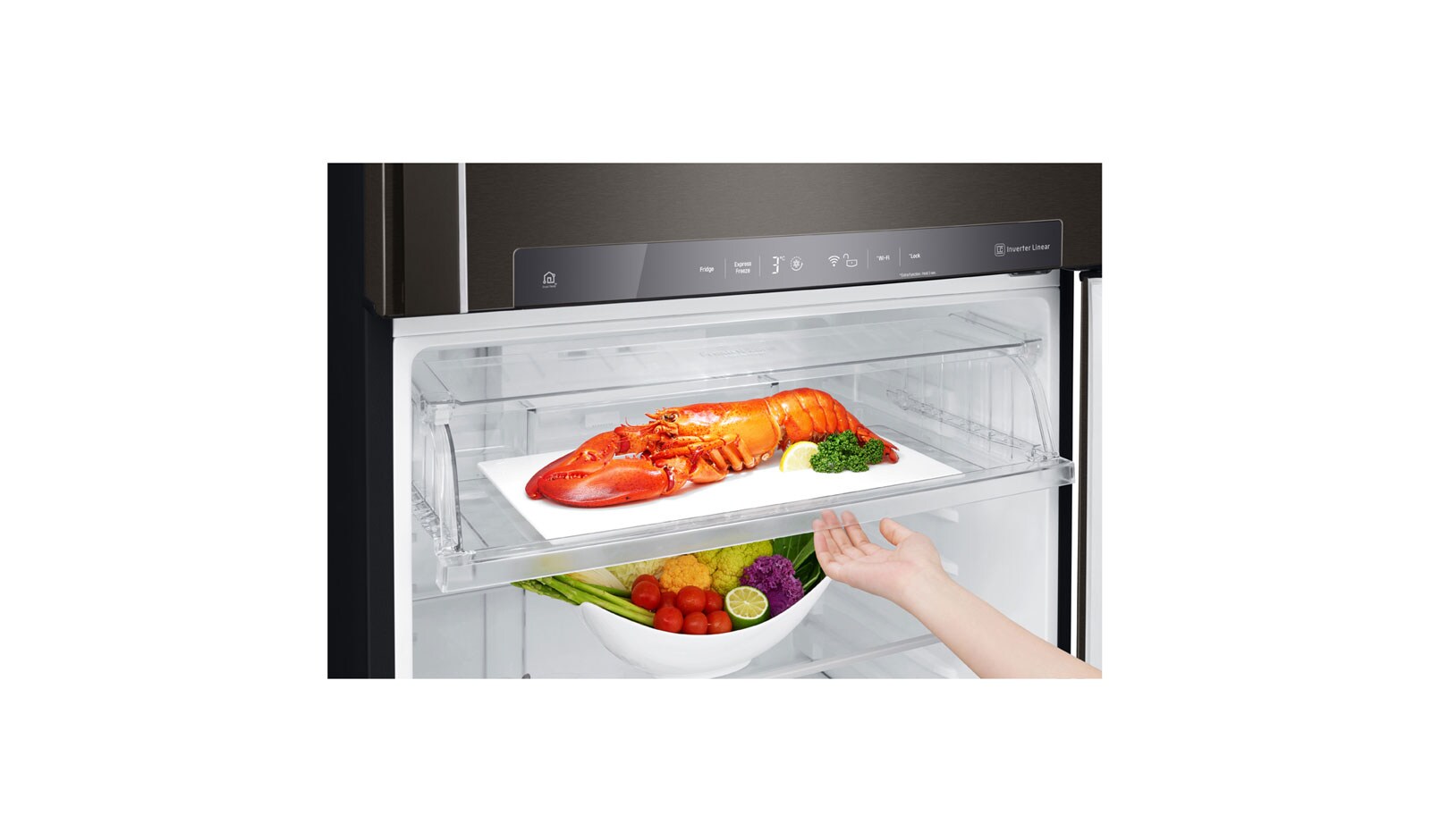 LG 475L Top Mount Fridge in Matte Black Finish, GT-515BTDC