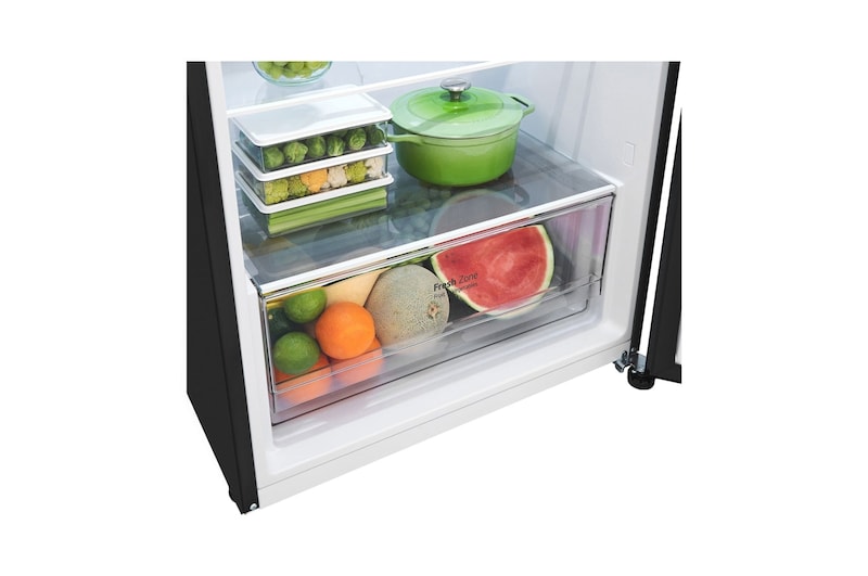 LG 395L Top Mount Fridge - Matte Black Finish, GT-6MB