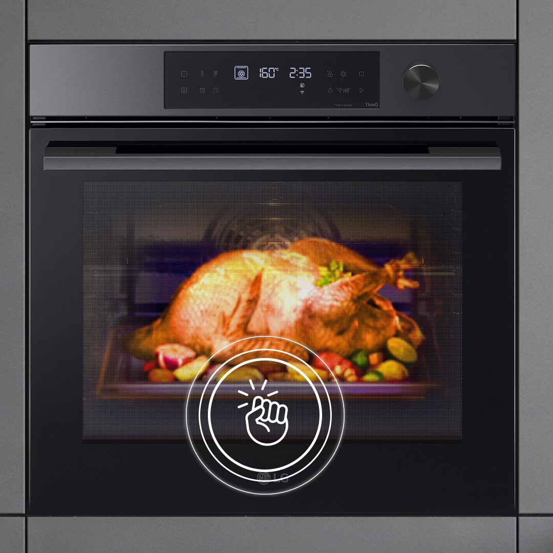 It's an animation that lights up when you tap on the oven door.