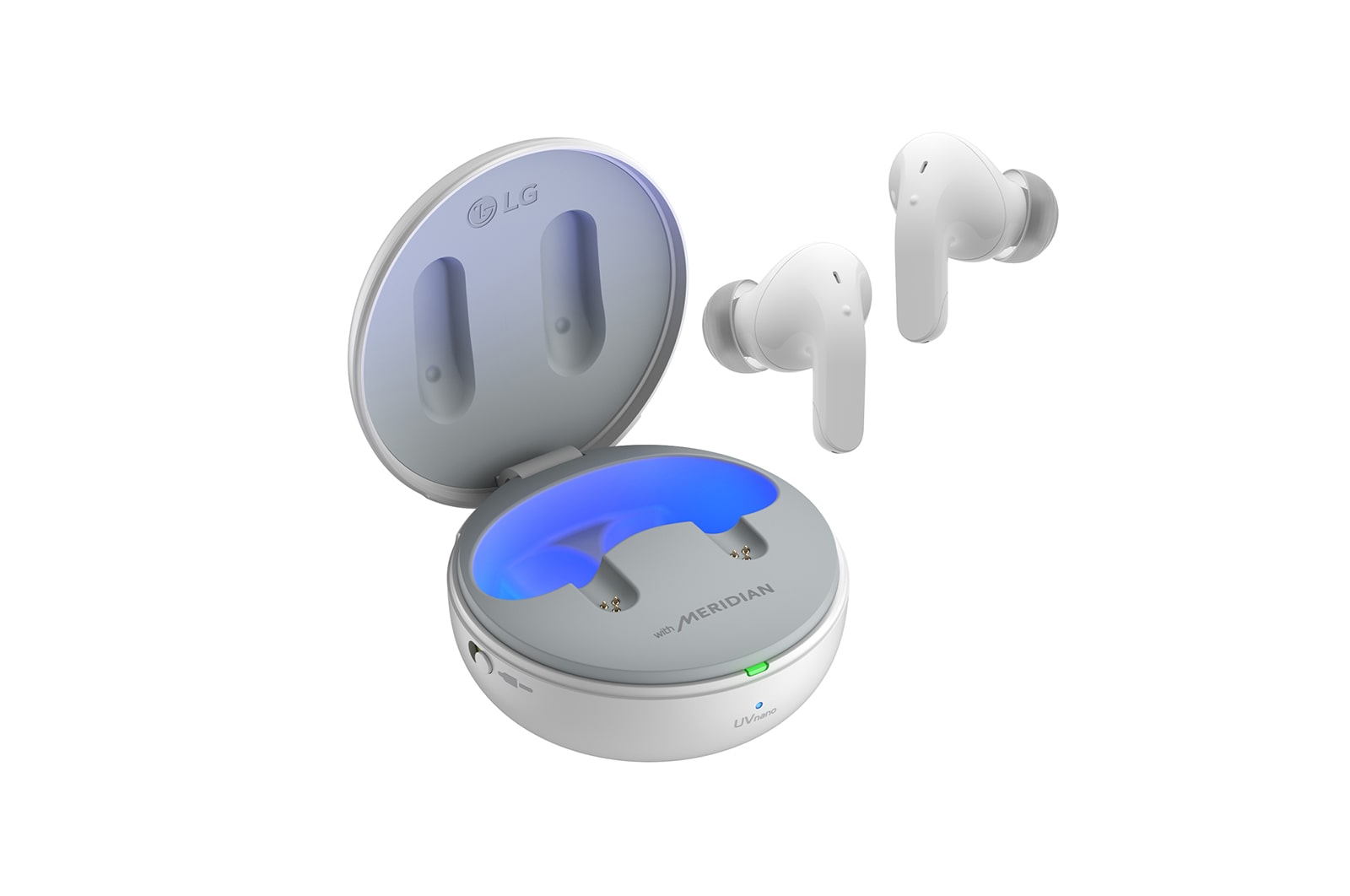 Front view of LG TONE Free T90 Dolby Atmos Wireless Earbuds  TONE-UT90Q