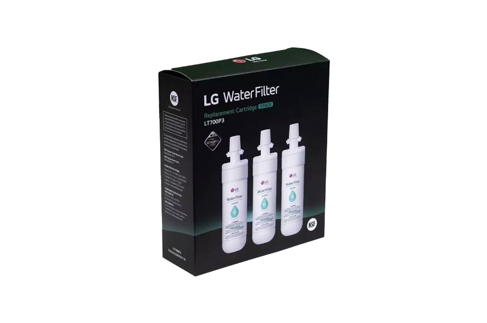 LG LT700 Water Filter Replacement Cartridge (3 pack), ADQ36006118