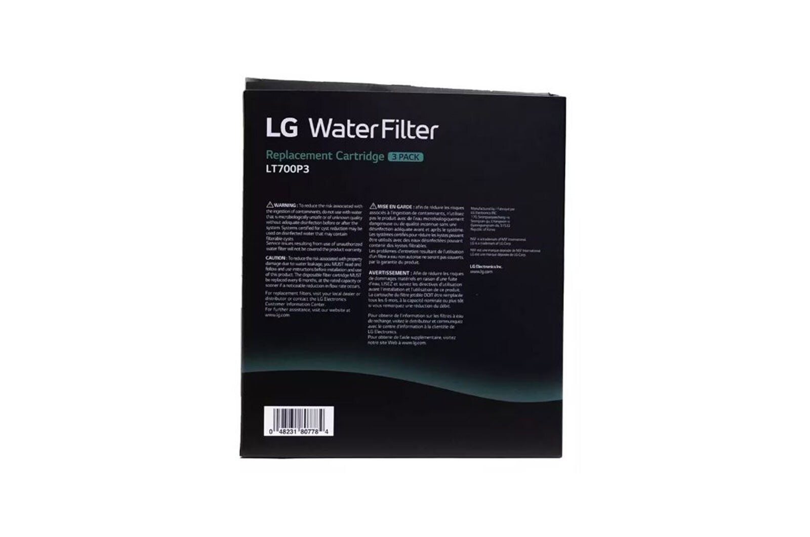 LG LT700 Water Filter Replacement Cartridge (3 pack), ADQ36006118