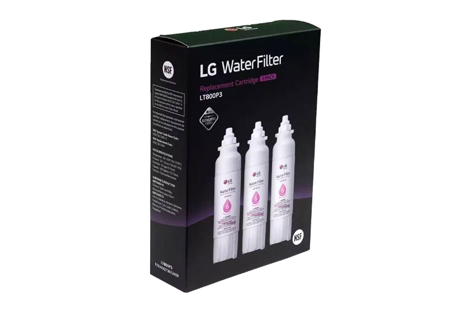 LG LT800 Water Filter Replacement Cartridge (3 pack) , ADQ73613409