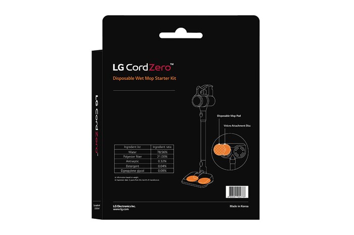 LG CordZero® Handstick Disposable Wet Mop Starter Kit (Velcro Pads & Mop Pads), AGM76949501