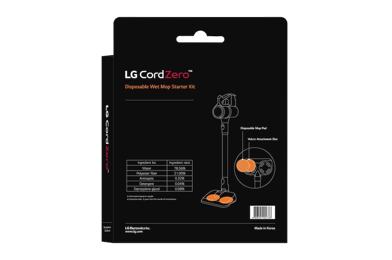 LG CordZero® Handstick  Disposable Wet Mop Starter Kit (Velcro Pads & Mop Pads), AGM76949501
