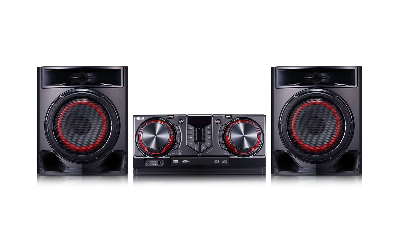 Front view of LG XBOOM CJ44 480W Hi-Fi System CJ44