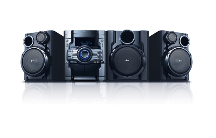 Front view of DVD / CD Mini HiFi with 3 Disc Changer MDT354