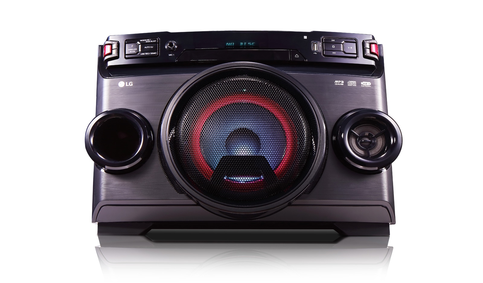 Front view of LG X-Boom Cube All-in-one Sound System with 220W Power OM4560