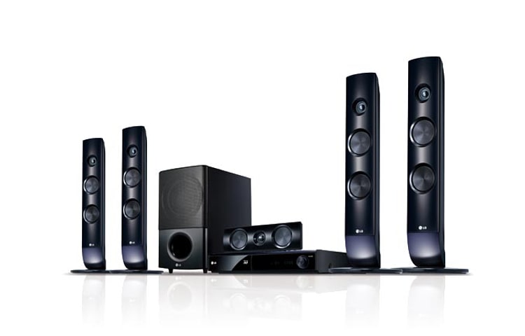 Front view of 3D Blu-Ray Home Theatre System with 850W Total Power Output HB806TM