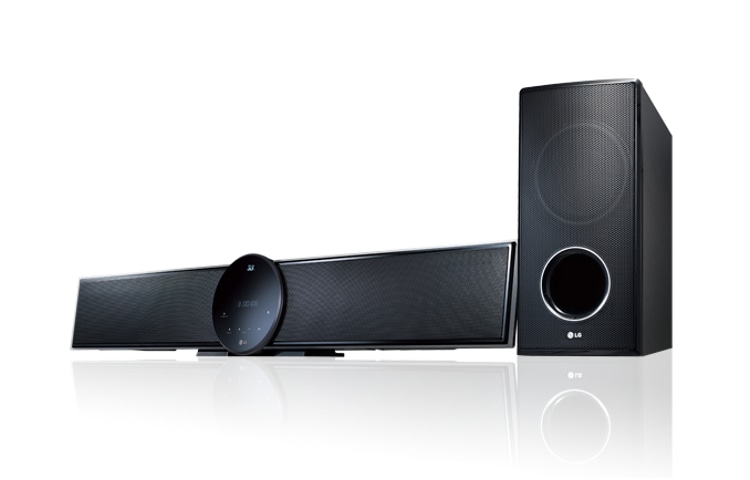 Front view of 3D Blu-ray Sound Bar Home Theatre System with 430W Total Power Output HLX55W