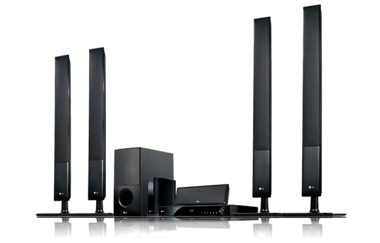Front view of DVD Home Theatre System with Wireless Rear Speakers HT905TAW